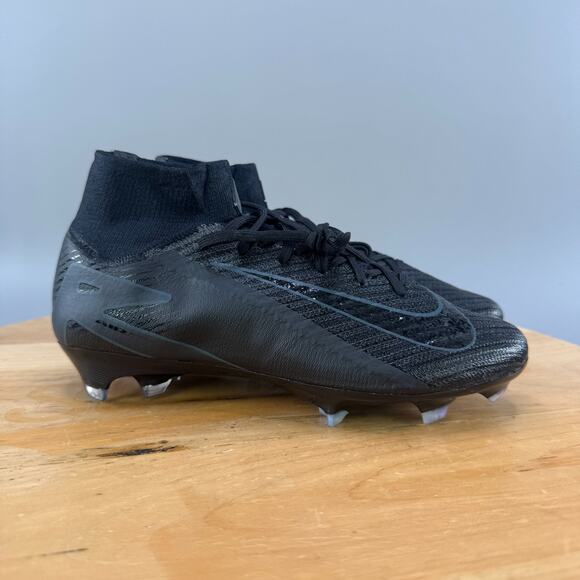 Mens 5.5 / Womens 7 - Nike Zoom Superfly 10 Elite FG Black Deep Jungle Cleats - Picture 1 of 9